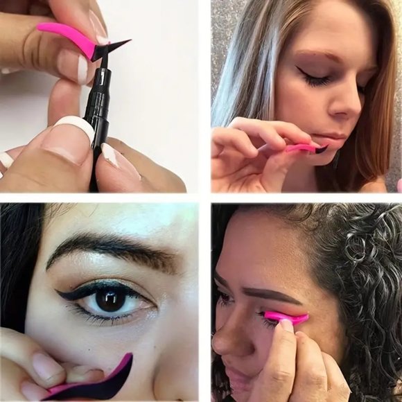 1 Pair Silicone Wing Eyeliner Stamp Eyeshadow Stencil Models Wing Style EyeLiner - Picture 8 of 10